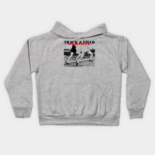 Two runners with Track & Field Athlete written Kids Hoodie